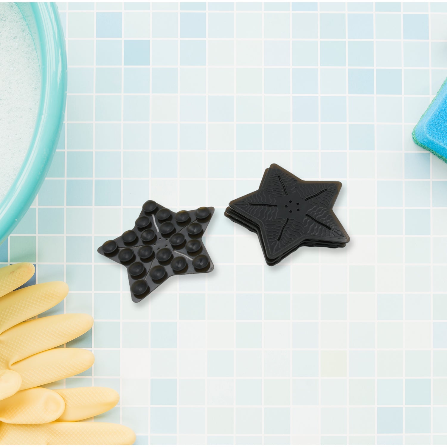 Mini Pvc Anti-Slip Bat Mat Non Slip Baby Bath Mats, Mini Child Safety Anti Slip Shower Mats Star Shaped for Kids (4 pc Set) - Springkart 