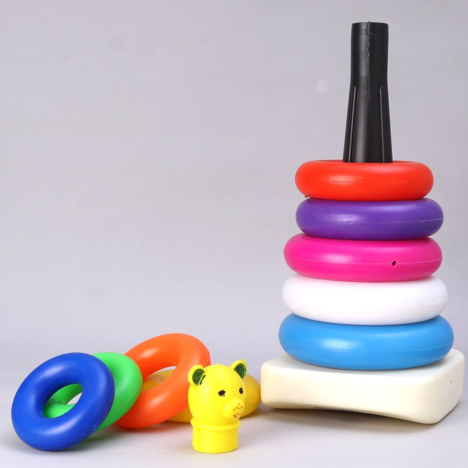 Plastic Baby Kids Teddy Stacking Ring Jumbo Stack Up Educational Toy 9pc - Springkart 