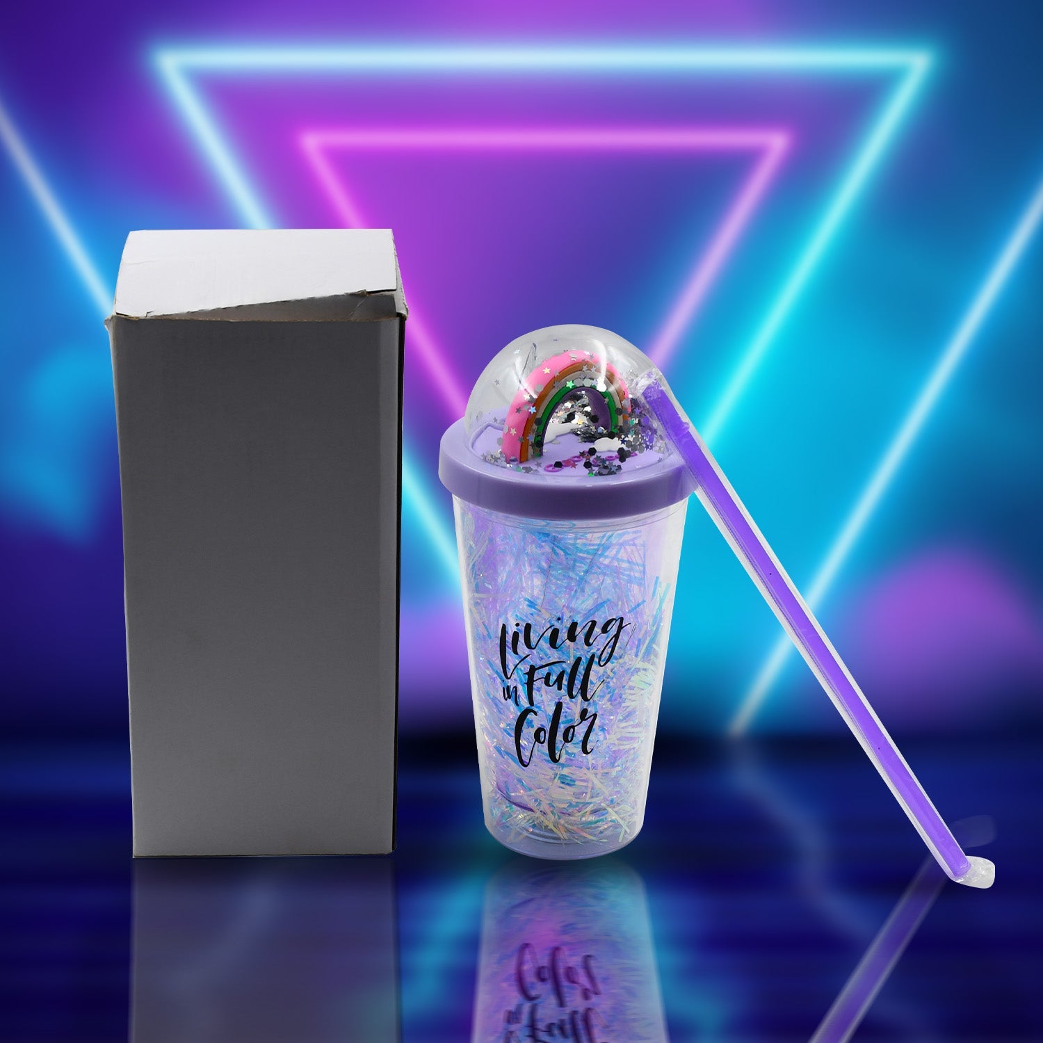 Sipper Bottle with Straw, LED Glow Light for Kids/Tumbler with Straw/Vacuum Flask/Sipper Plastic Tumbler/Sipper Bottle with Straw (Pack of 1) - Springkart 