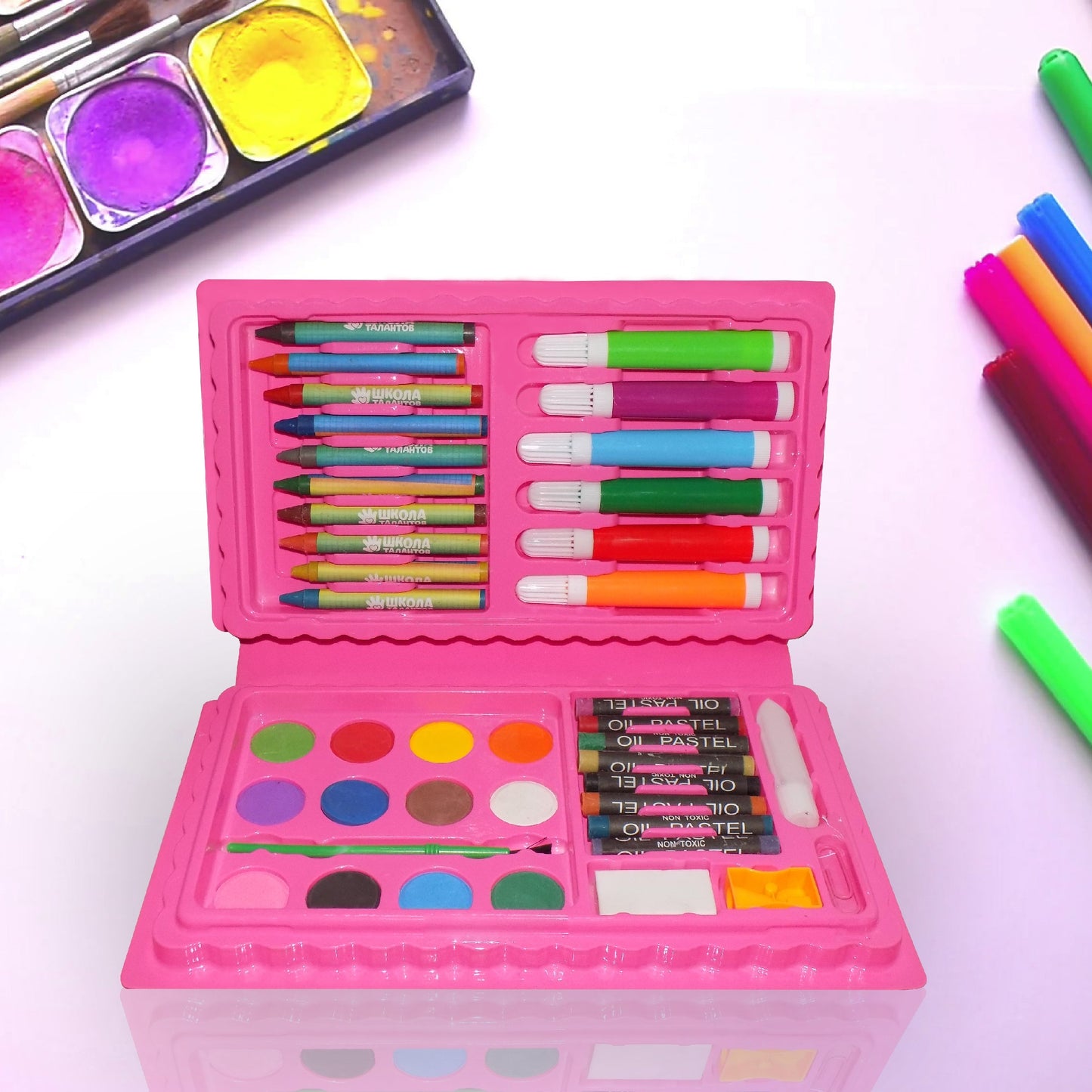 Coloring Combo Colors Box Color Pencil, Crayons, Water Color, Sketch Pens Set of 42 - Springkart 