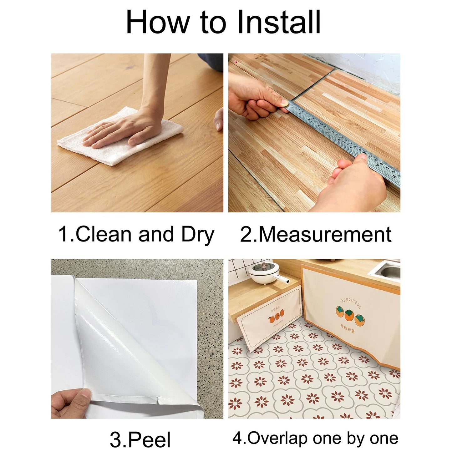 Peel and Stick Floor Tiles Kitchen / Bathroom Backsplash Sticker Detachable Waterproof DIY Tile Stickers for Wall Decoration Tiles Home Decoration (8x8 Inch / 10 Pcs Set) - Springkart 