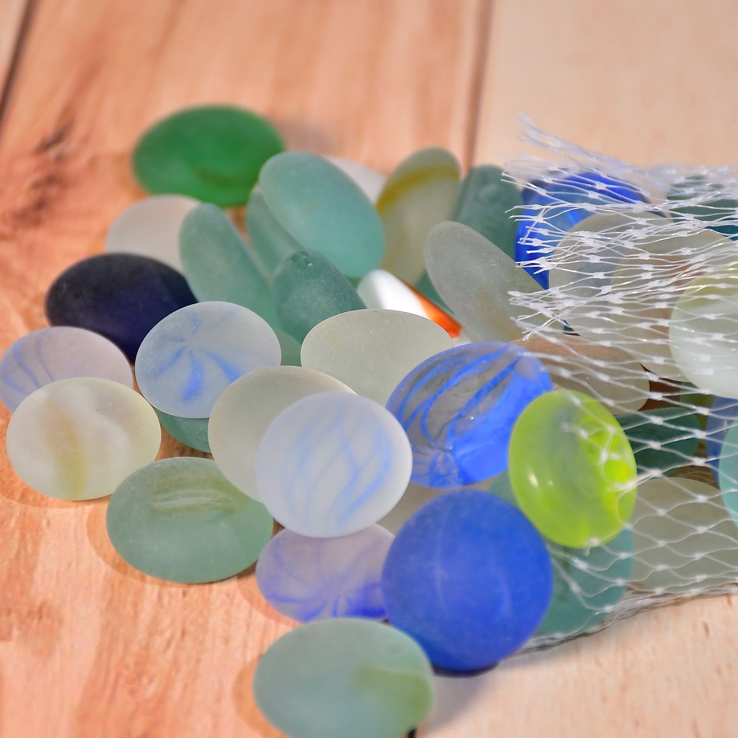 Glass Gem Stone, Flat Round Marbles Pebbles for Vase Fillers, Attractive pebbles for Aquarium Fish Tank. - Springkart 