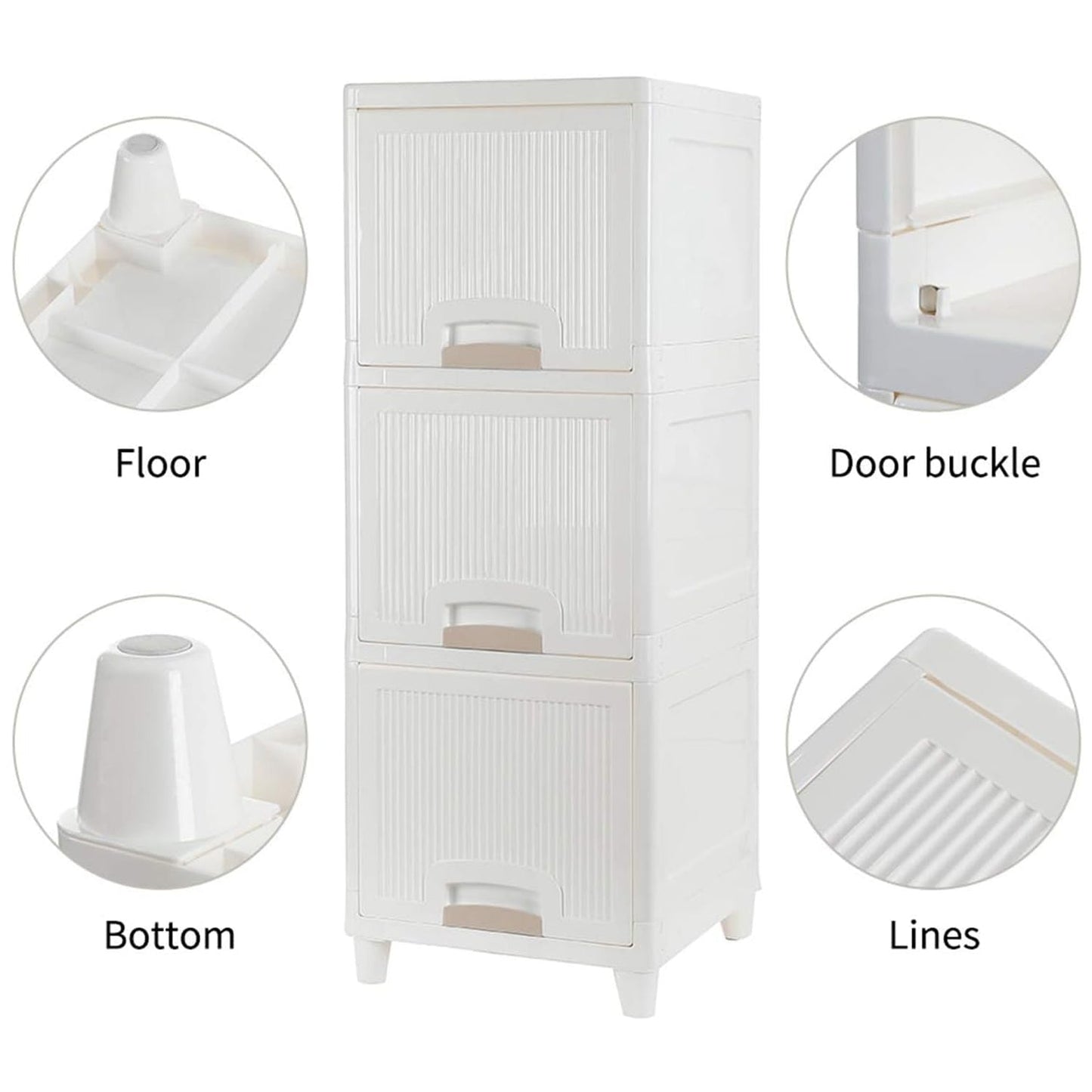 Multipurpose Storage Cabinet, Storage Solutions plastic drawers || Multi Layer Wardrobe Storage Drawers || Foldable Multipurpose Drawer Units For Kitchen, Bathroom, Bedroom, Cloth (3 Layer)