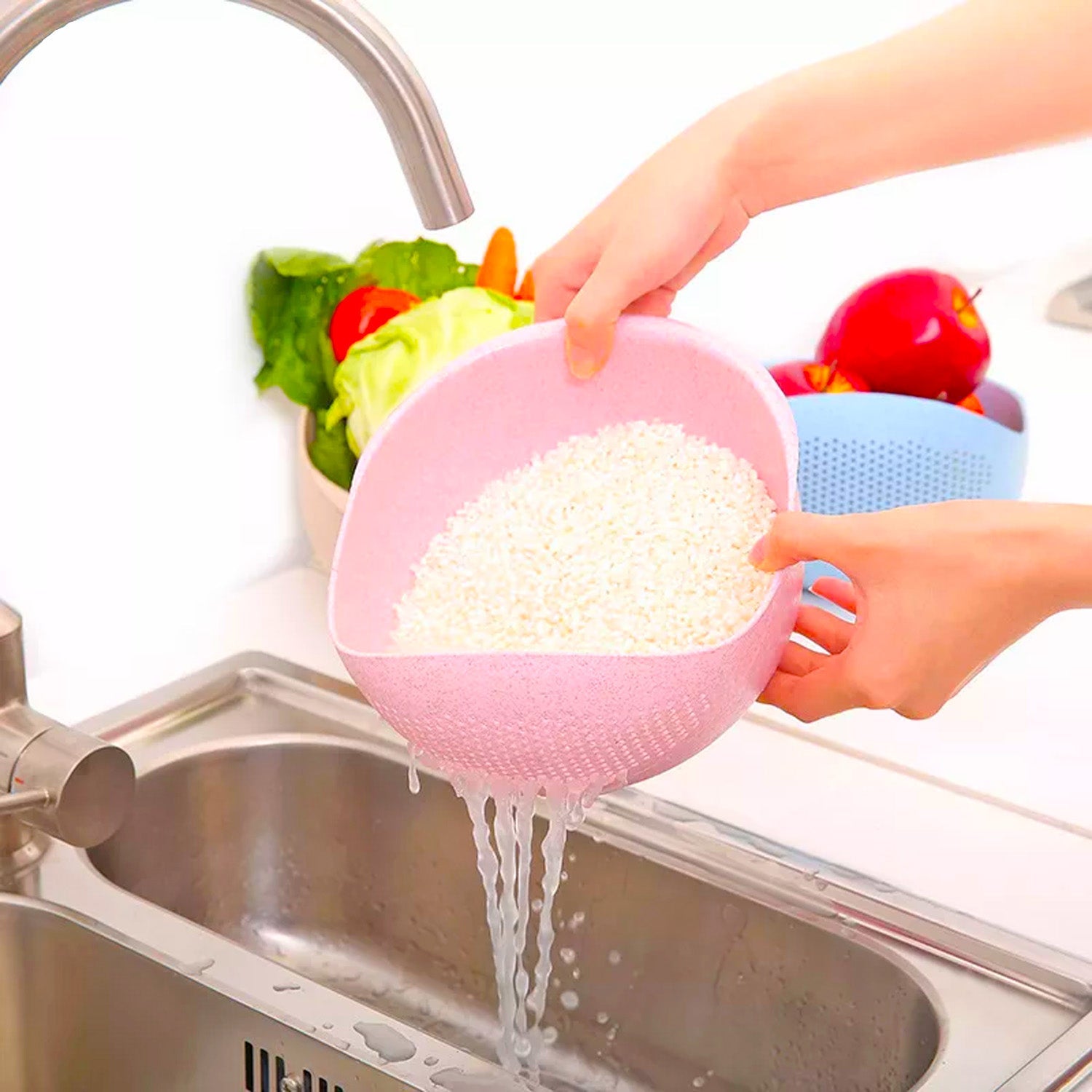 Multipurpose High Quality Washing Bowl for Rice (1 Pc) - Springkart 