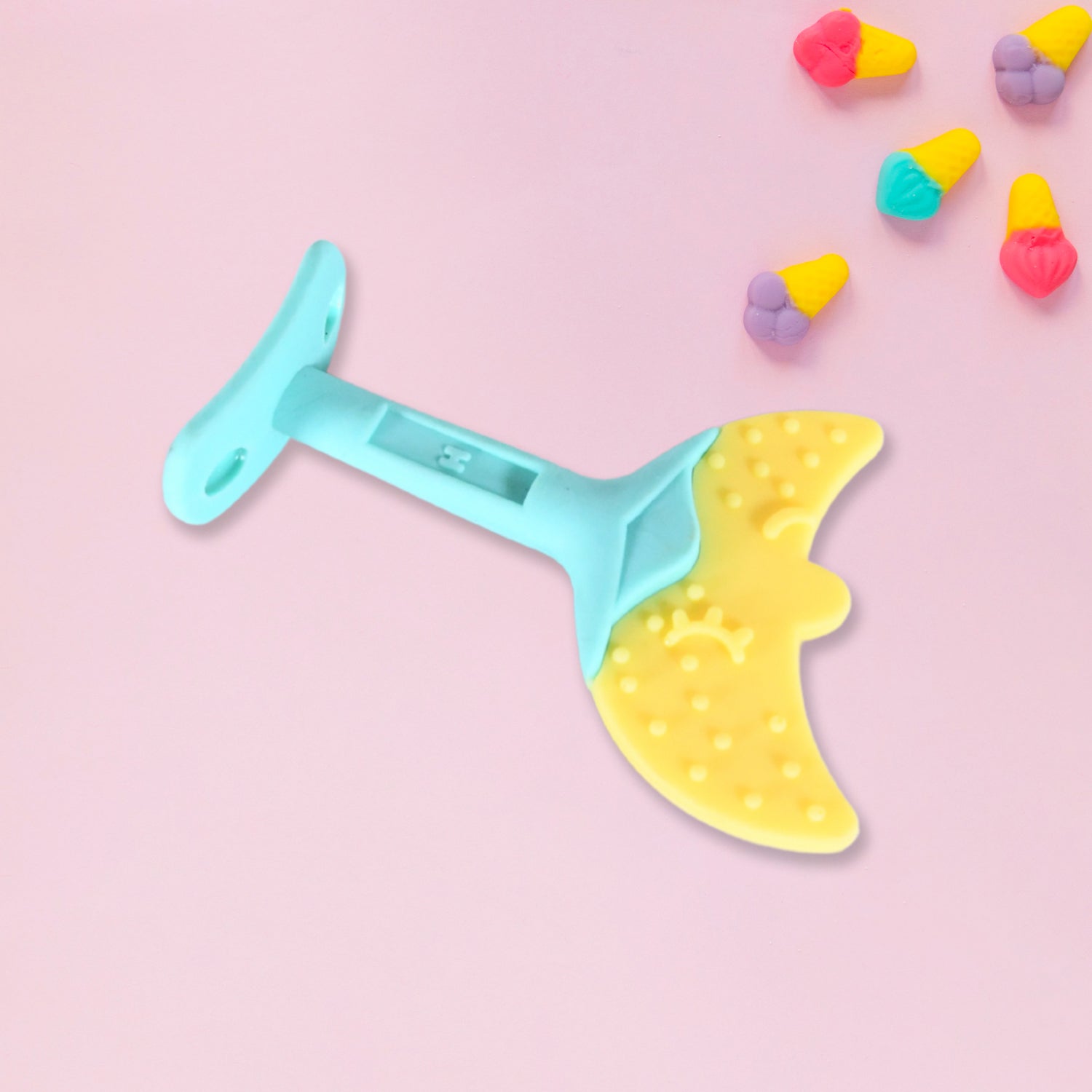 Baby Silicone Teether, Fruit Teether for Toddlers,100% Food Grade Silicone Teether, Non-Toxic & Latex Free Suitable for Kids Above 3 Months Sunflower, Moon Shape(1 Pc) - Springkart 