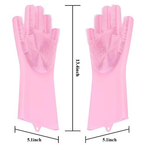 Reusable Silicone Cleaning Brush Scrubber Gloves (Multicolor) - Springkart 