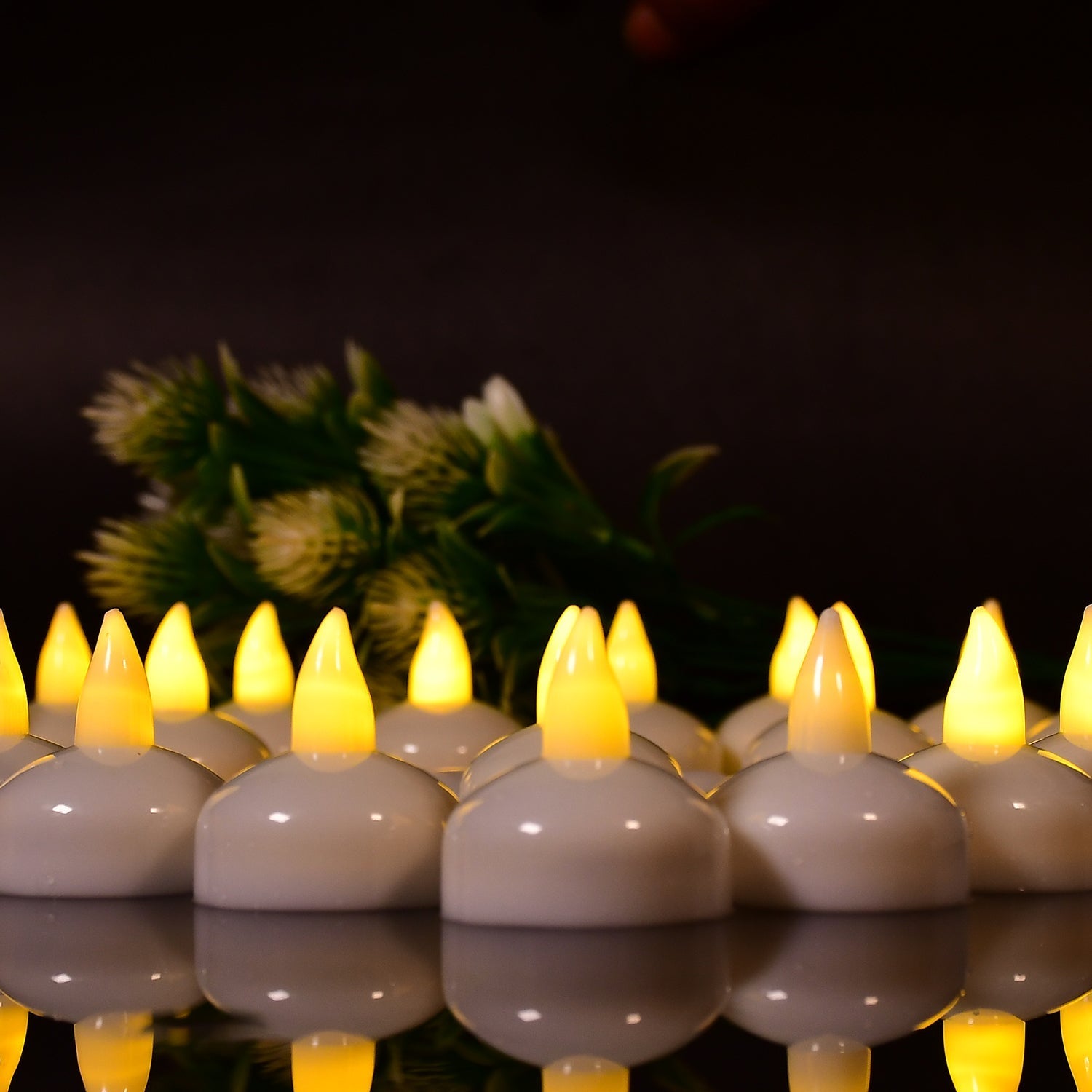 Set of 12 Flameless Floating Candles Battery Operated Tea Lights Tealight Candle - Decorative, Wedding. - Springkart 