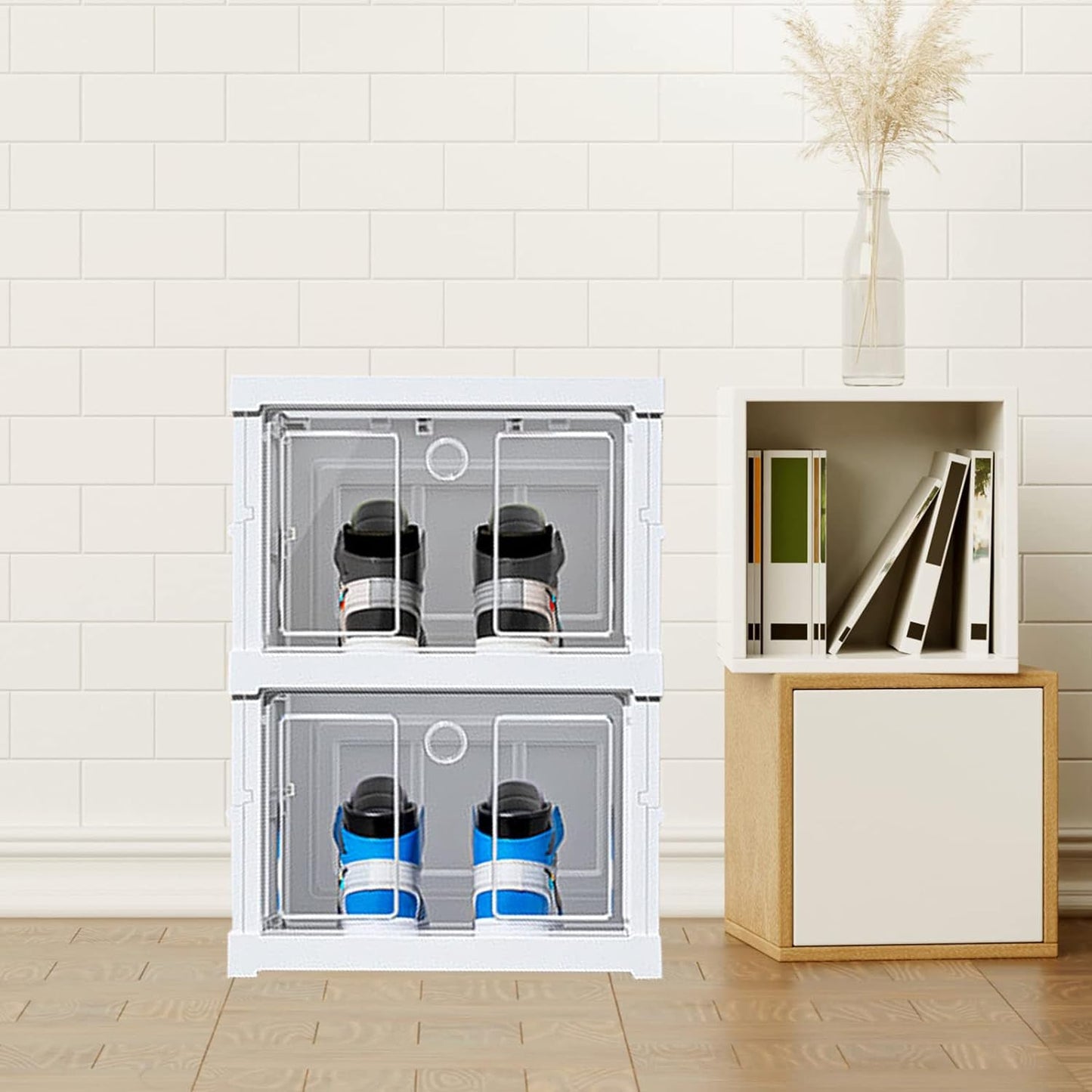 Stackable Multifunctional Storage, for Clothes Foldable Drawer Shelf Basket Utility Cart Rack Storage Organizer Cart for Kitchen, Pantry Closet, Bedroom, Bathroom, Laundry (2 / Layer 1 Pc) - Springkart 