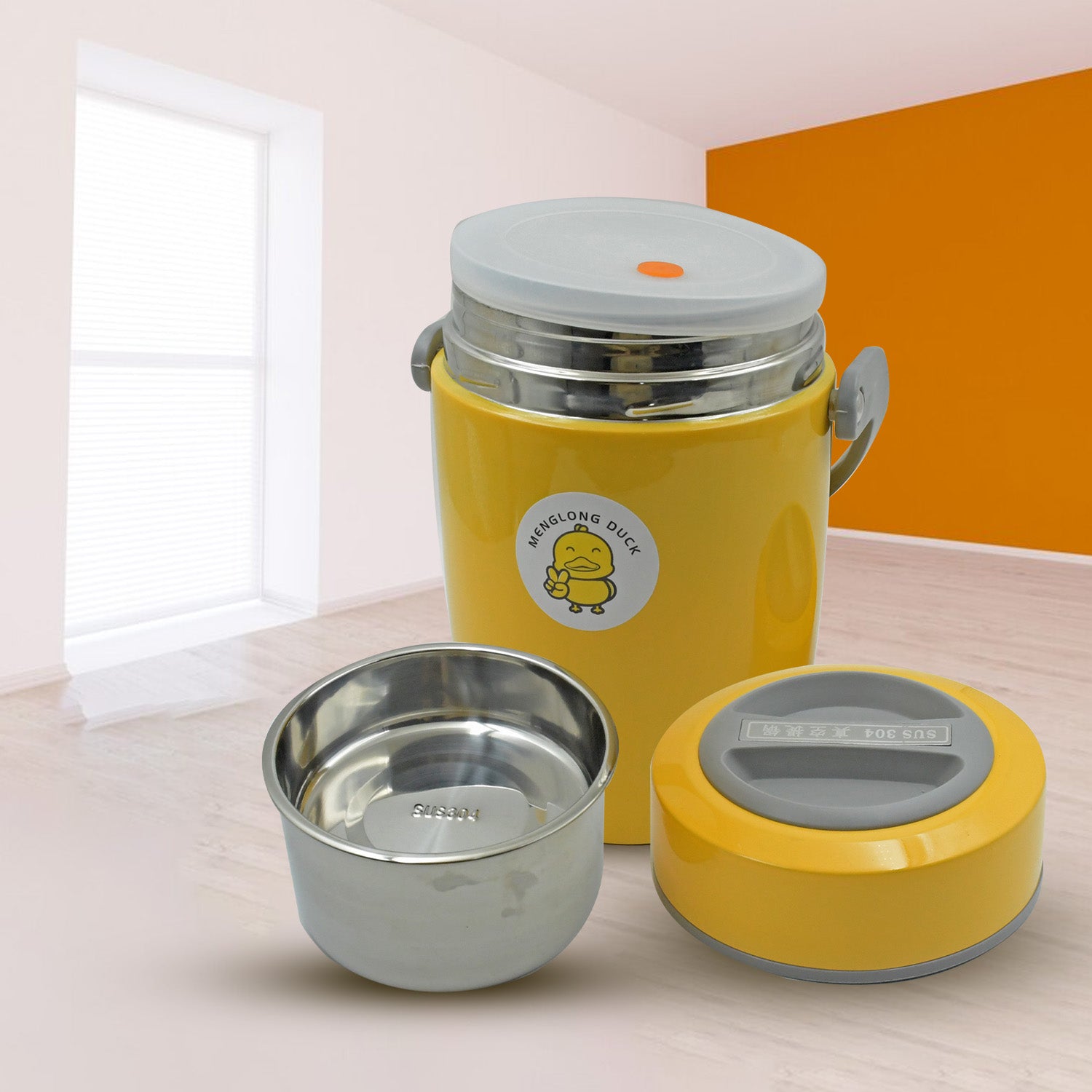 HEAVY LEAK-PROOF STAINLESS STEEL LUNCH BOX/ TIFFIN BOX, 2 COMPARTMENT, FOOD BOX FOR THERMAL CONTAINER FOR FOOD STAINLESS STEEL FOR STUDENT FOR WORK FOR TRAVEL (2 LTR.) - Springkart 