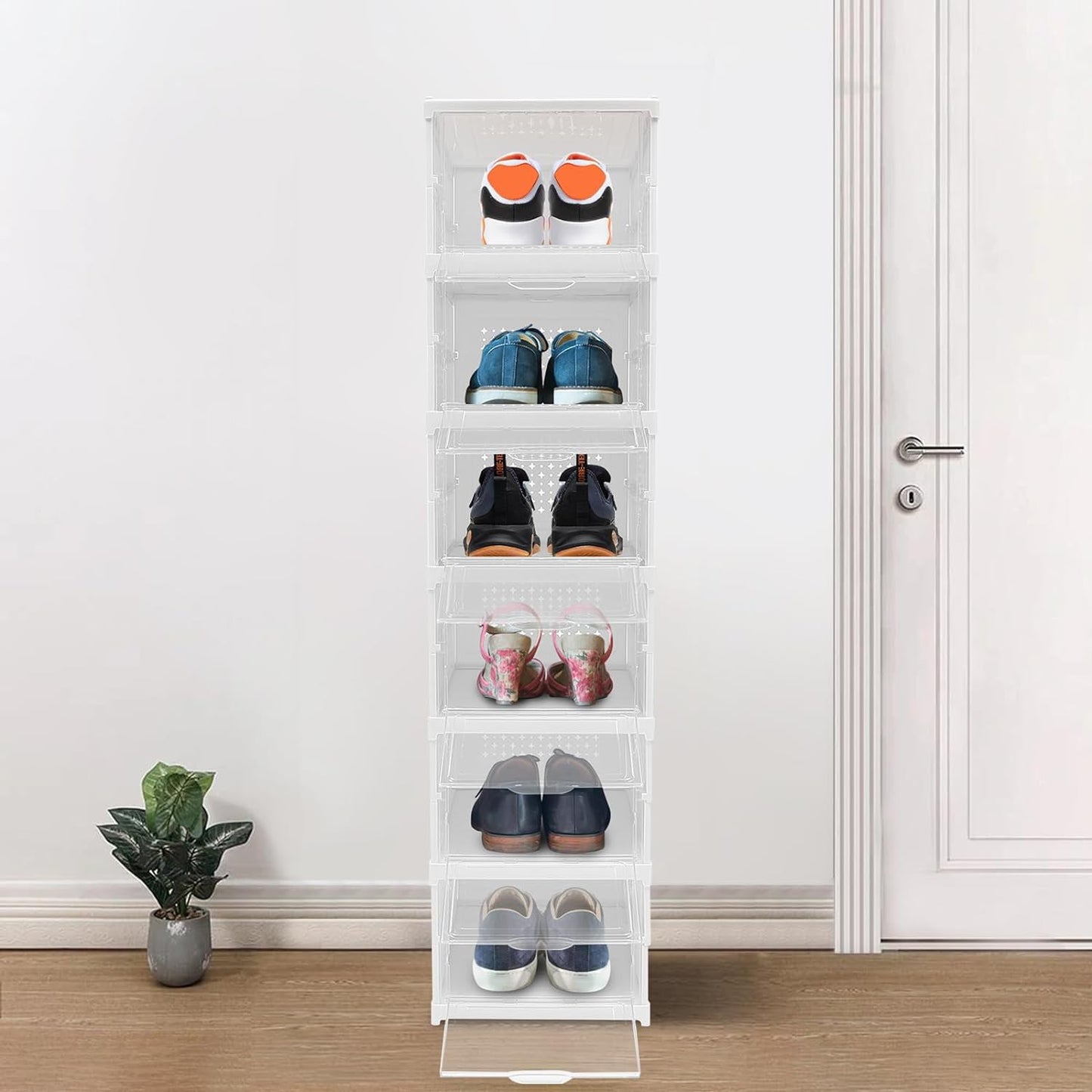 Stackable Multifunctional Storage, for Clothes Foldable Drawer Shelf Basket Utility Cart Rack Storage Organizer Cart for Kitchen, Pantry Closet, Bedroom, Bathroom, Laundry (6 Layer / 1 Pc) - Springkart 