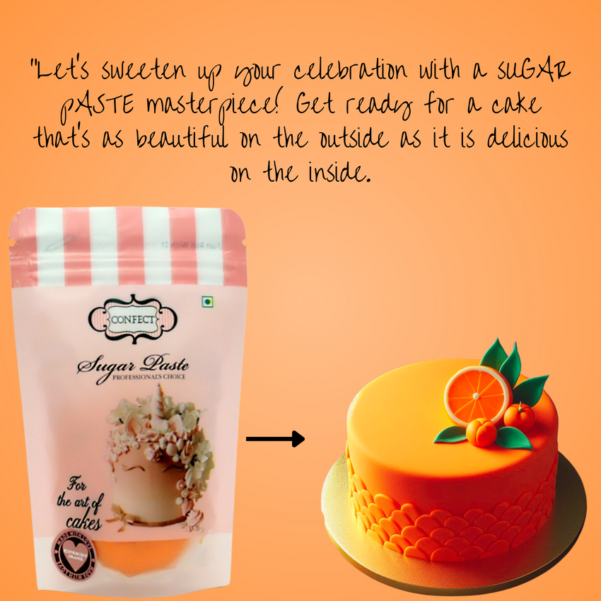 Fluorescent Orange Fondant | Edible Sugarpaste 250 Gm