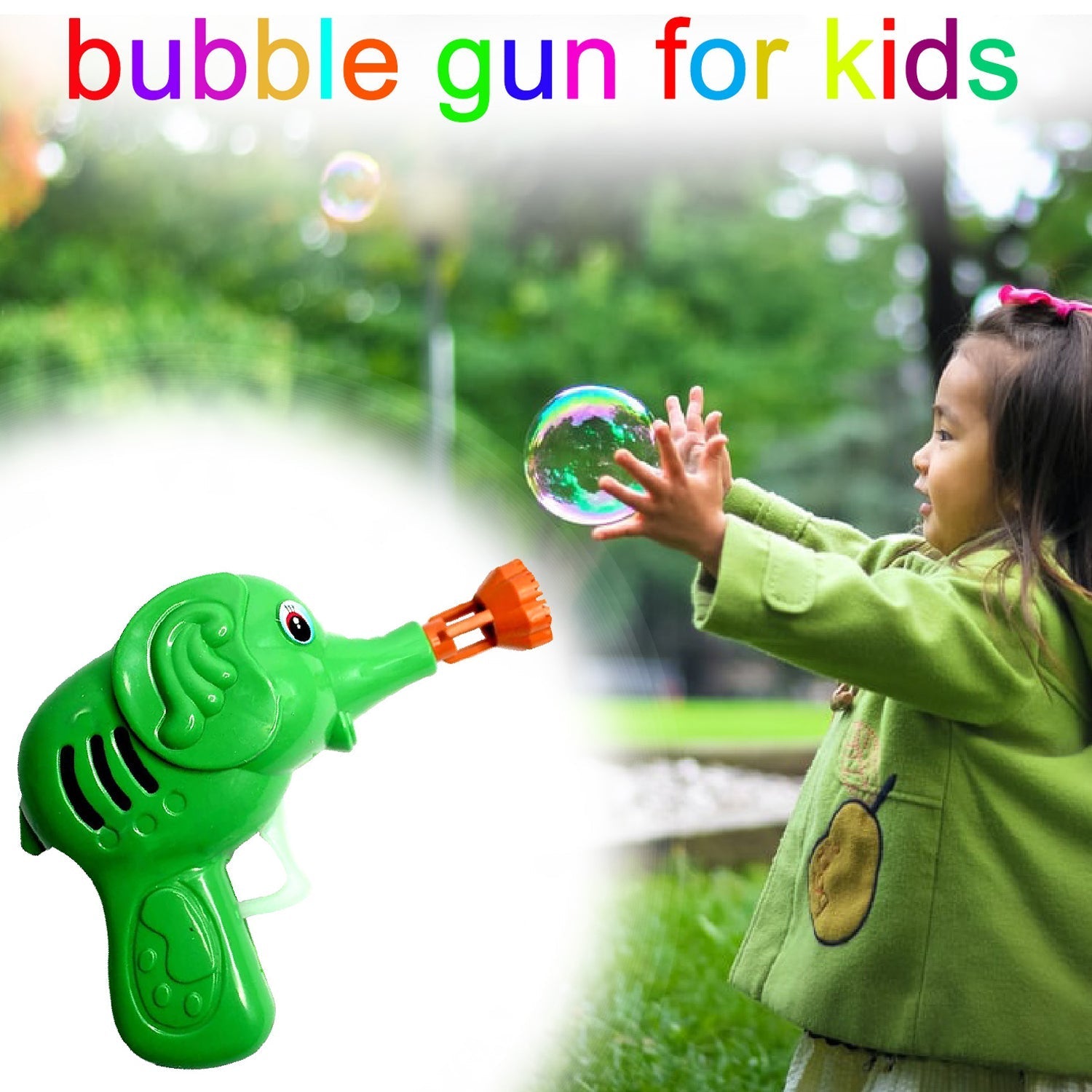 Bubble Gun Elephant Hand Pressing Bubble Gun Toy for Kids Bubble Liquid Bottle with Fun Loading - Springkart 