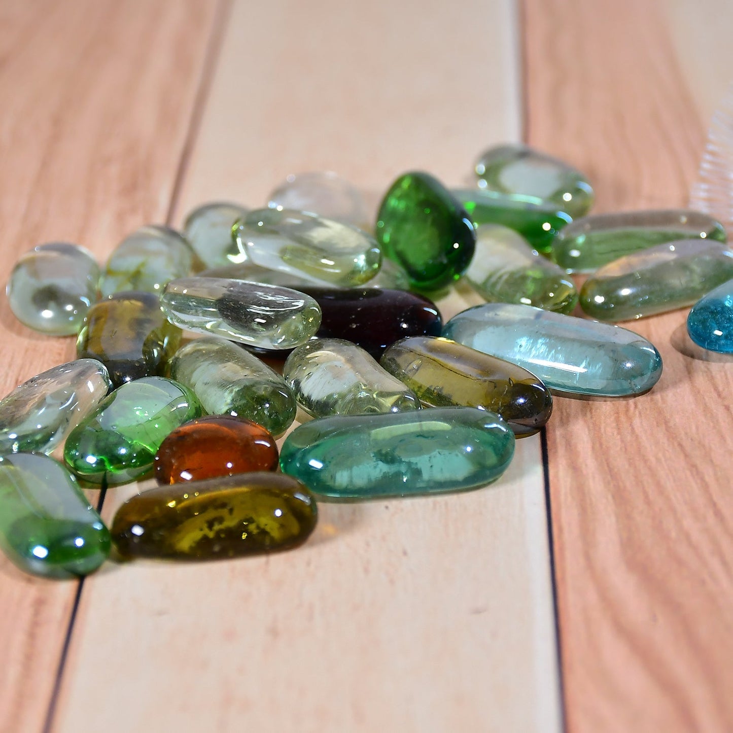 Glass Gem Stone, Flat Round Marbles Pebbles for Vase Fillers, Attractive pebbles for Aquarium Fish Tank. - Springkart 