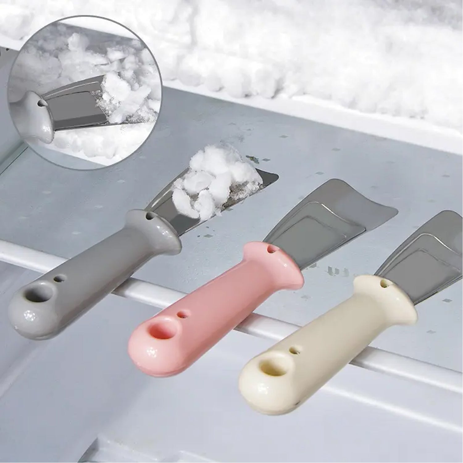 ice Remover Scoop, Non Slip Ergonomic Design Compact Size Freezer Shovel Anti Rust for Refrigerator (1Pc) - Springkart 