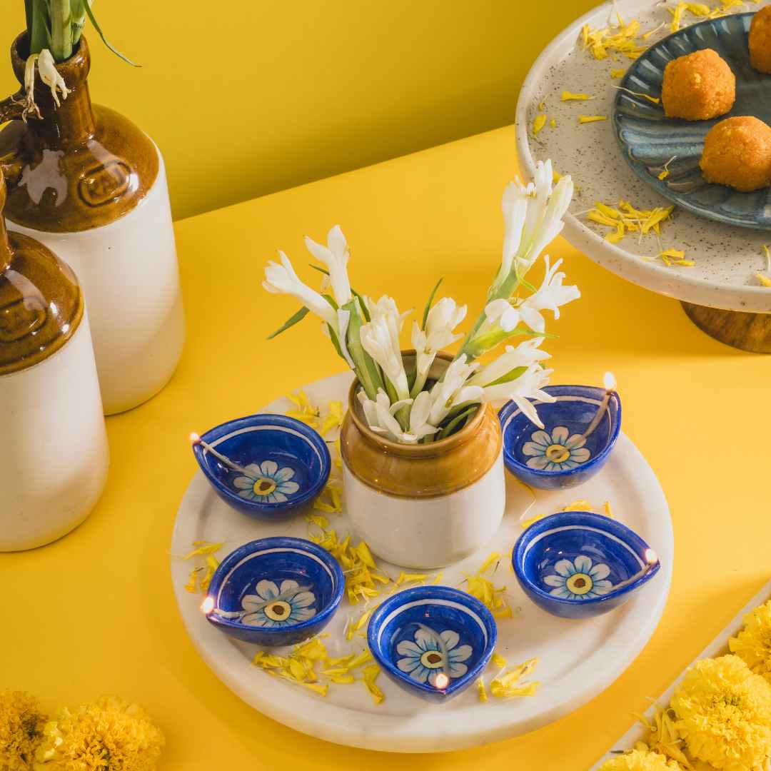 Assorted Blue Pottery Diya (Set Of 20)Assorted Blue Pottery Diya (Set Of 20)                Assorted Blue Pottery Diya (Set Of 20)