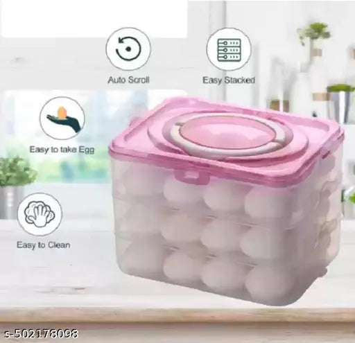 36 Grids Plastic Egg Storage Box with Lid Egg Tray Box Holder for Refrigerator Useful for Home, Kitchen & Poultry