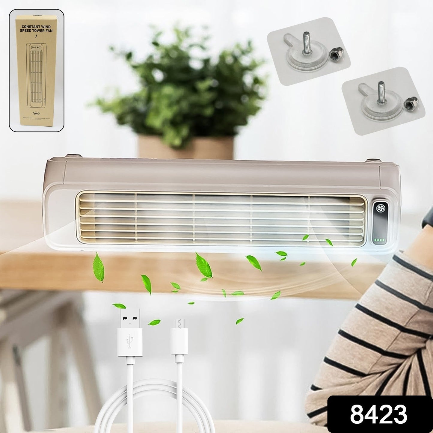 Portable Air Conditioning Cooling Fan (1 Pc / With 2 Pc Adhesive Hook) - Springkart 