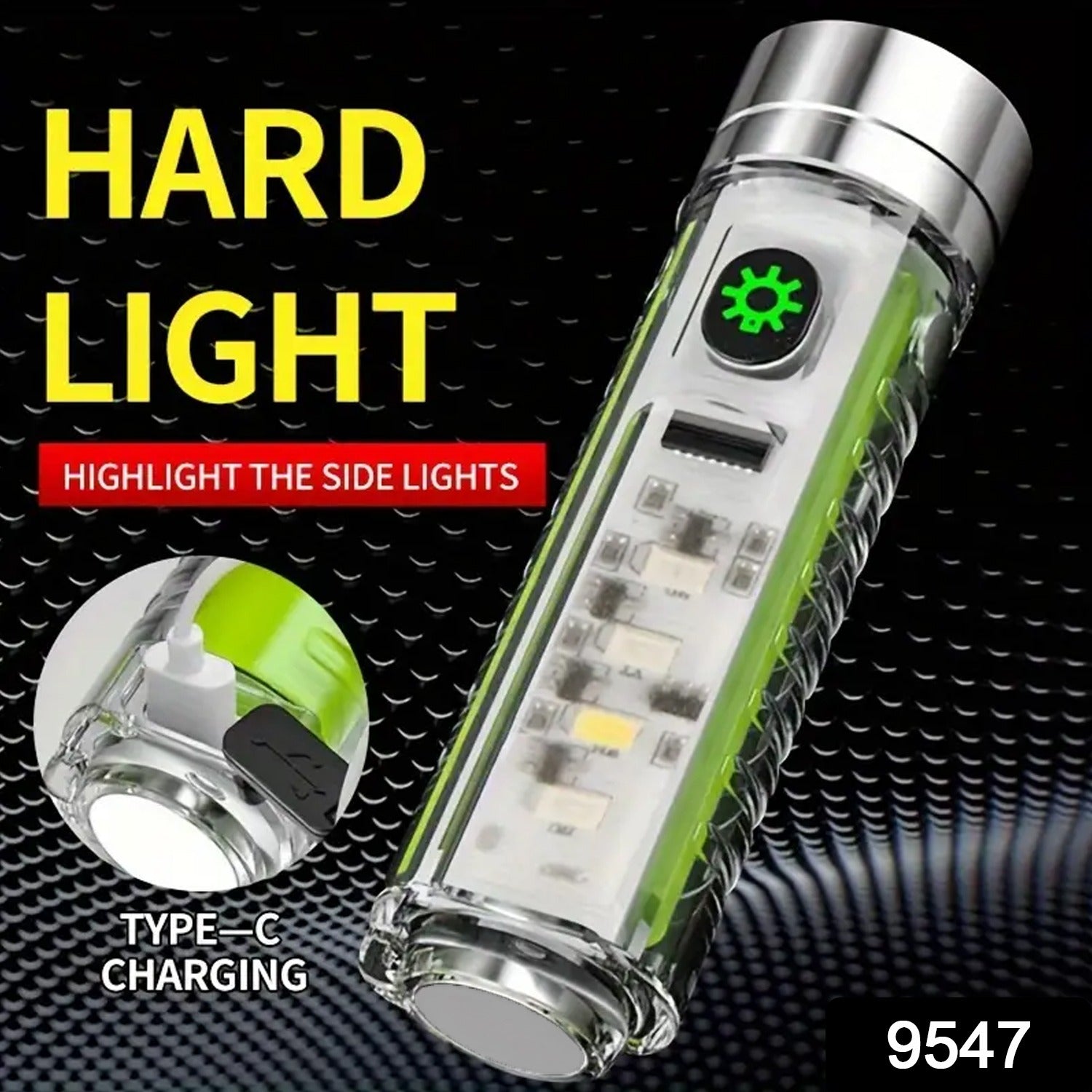 Pattern Flashlight USB Flashlight Rechargeable LED Torch Light (1 Pc) - Springkart 