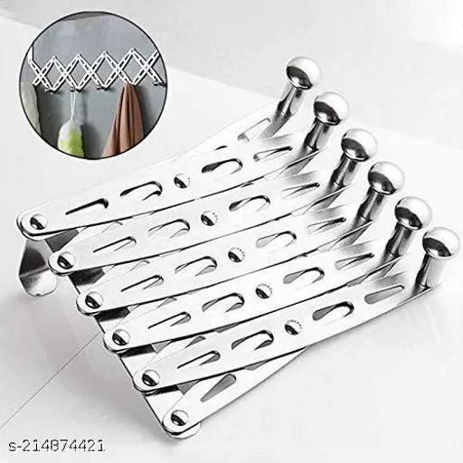 The Door Hook Hanger, Stainless Steel Heavy Duty Door Hanger for Clothes, Coats, Robes, Hats, Towel Rack Organizer, Bathroom Hooks , Pack of 1 , Silver - Springkart 