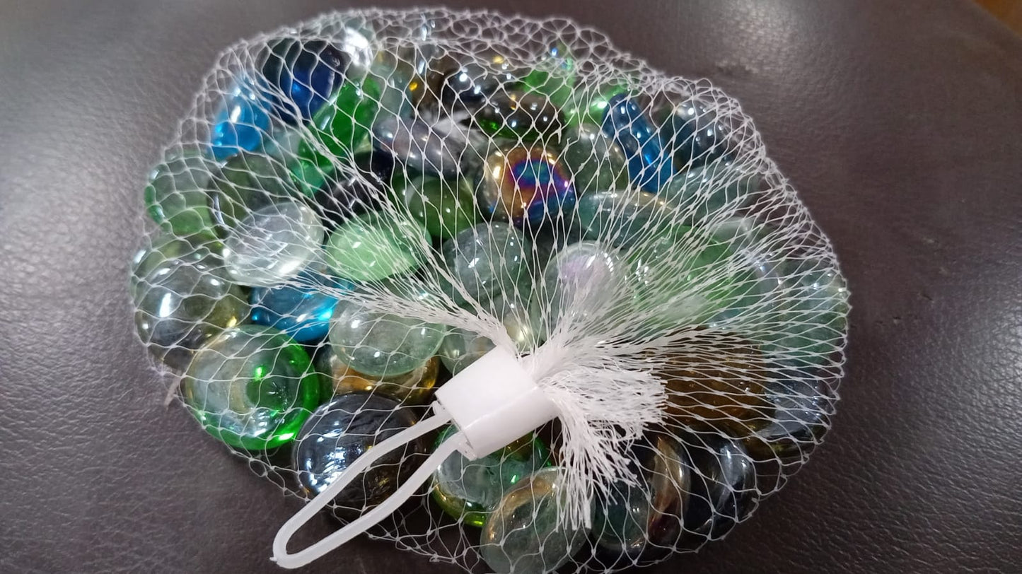 Glass Gem Stone, Flat Round Marbles Pebbles for Vase Fillers, Attractive pebbles for Aquarium Fish Tank. - Springkart 