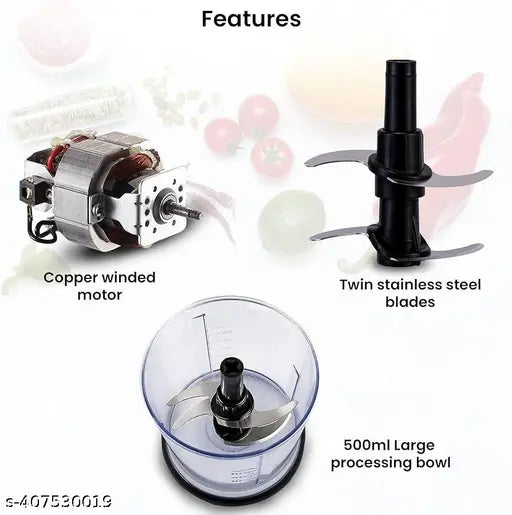 Electric Food Processor | Hand Blender with 230W Power | Multi-Functional Food Processor