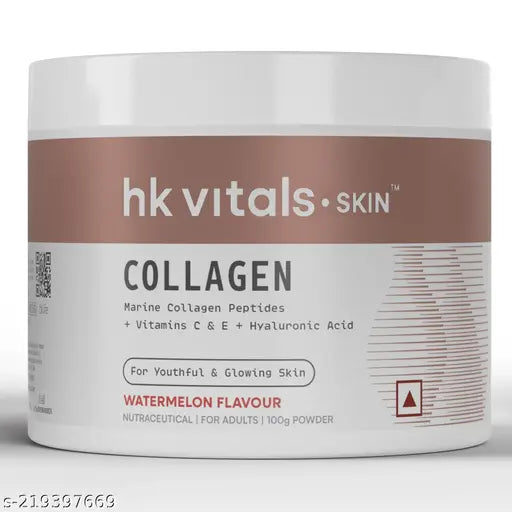 Vitals Skin Radiance Collagen Powder, Marine Collagen (Watermelon, 100 g),Collagen Supplements for Women & Men