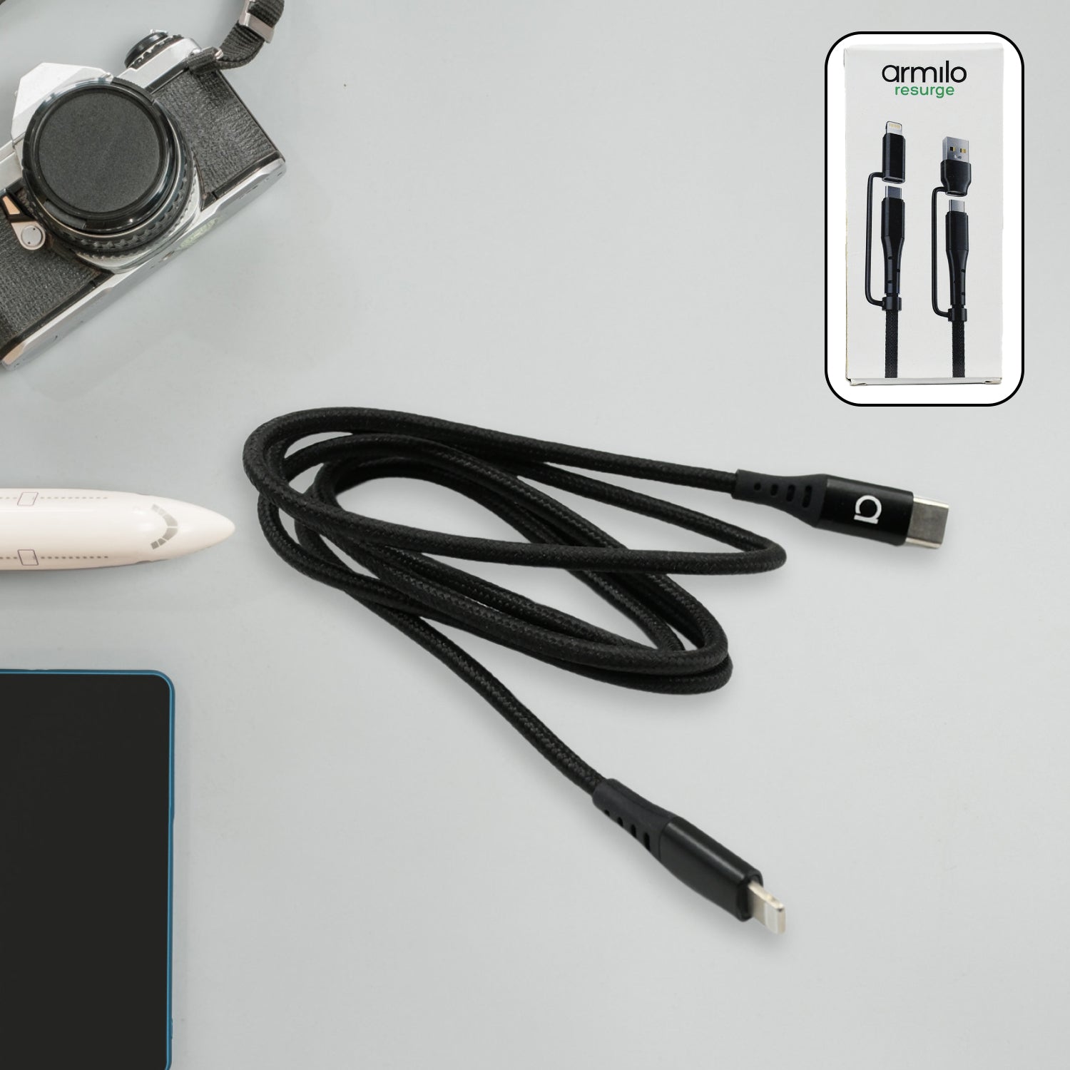 12642 2 In 1 Usb-c Lightning Cable Iphone Charging Cable Fast Charging Data Transfer Heavy Duty Type C Lightning Cable Pd Compatible Type C Lightning Cable - Springkart 