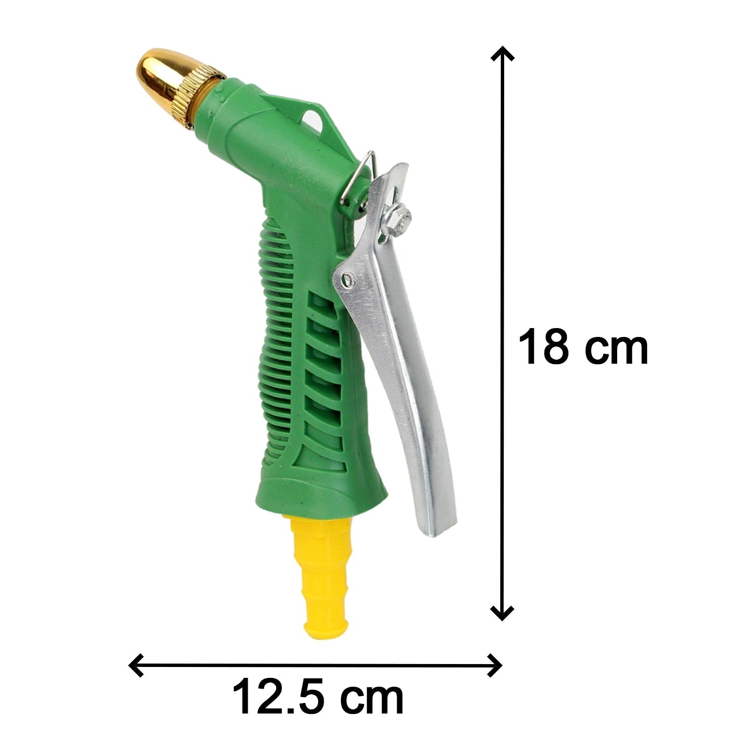 Heavy-duty hose nozzle for high-pressure water flow.