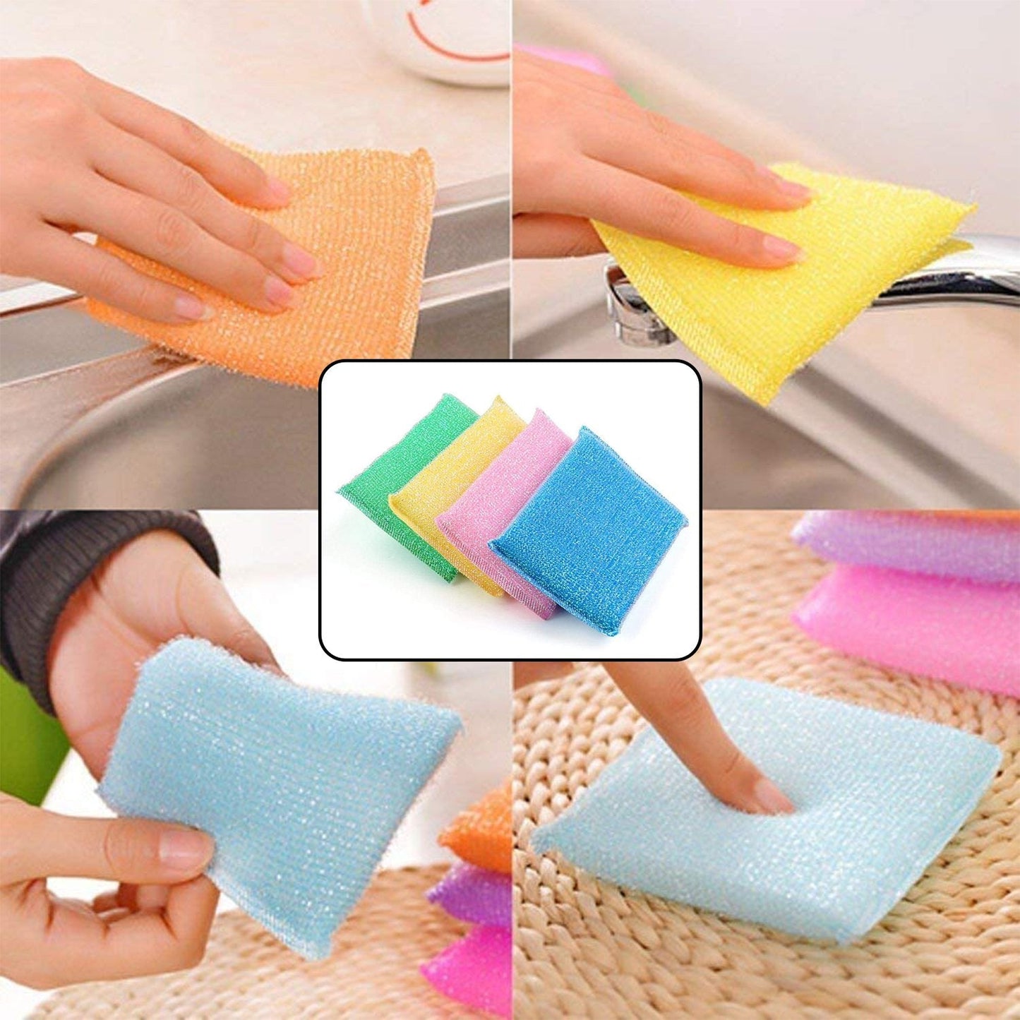 Scratch Proof Kitchen Utensil Scrubber Pad (Pack of 12) - Springkart 