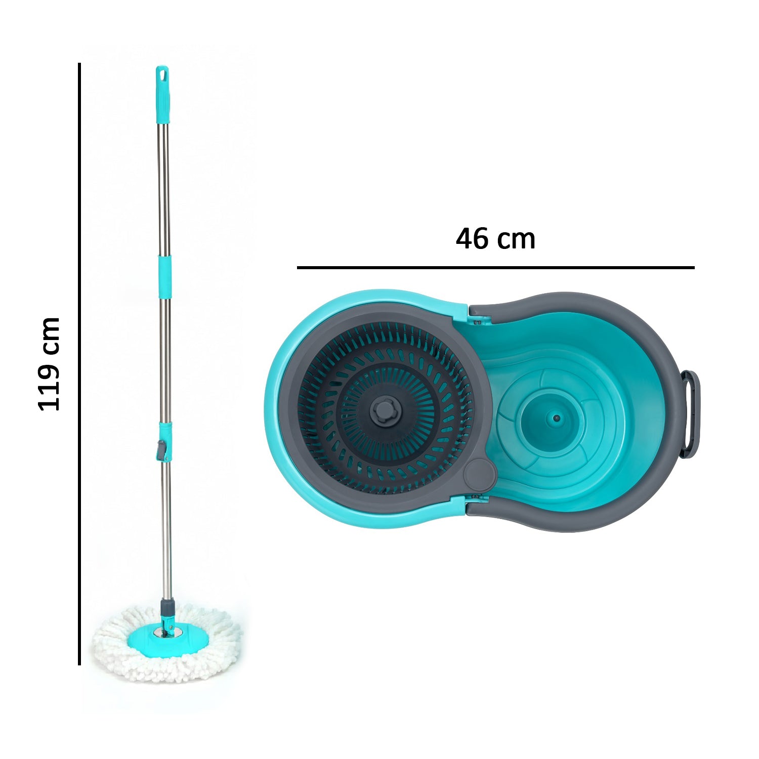 Quick Spin Mop Plastic spin, Bucket Floor Cleaning, Easy Wheels & Big Bucket, Floor Cleaning Mop with Bucket - Springkart 