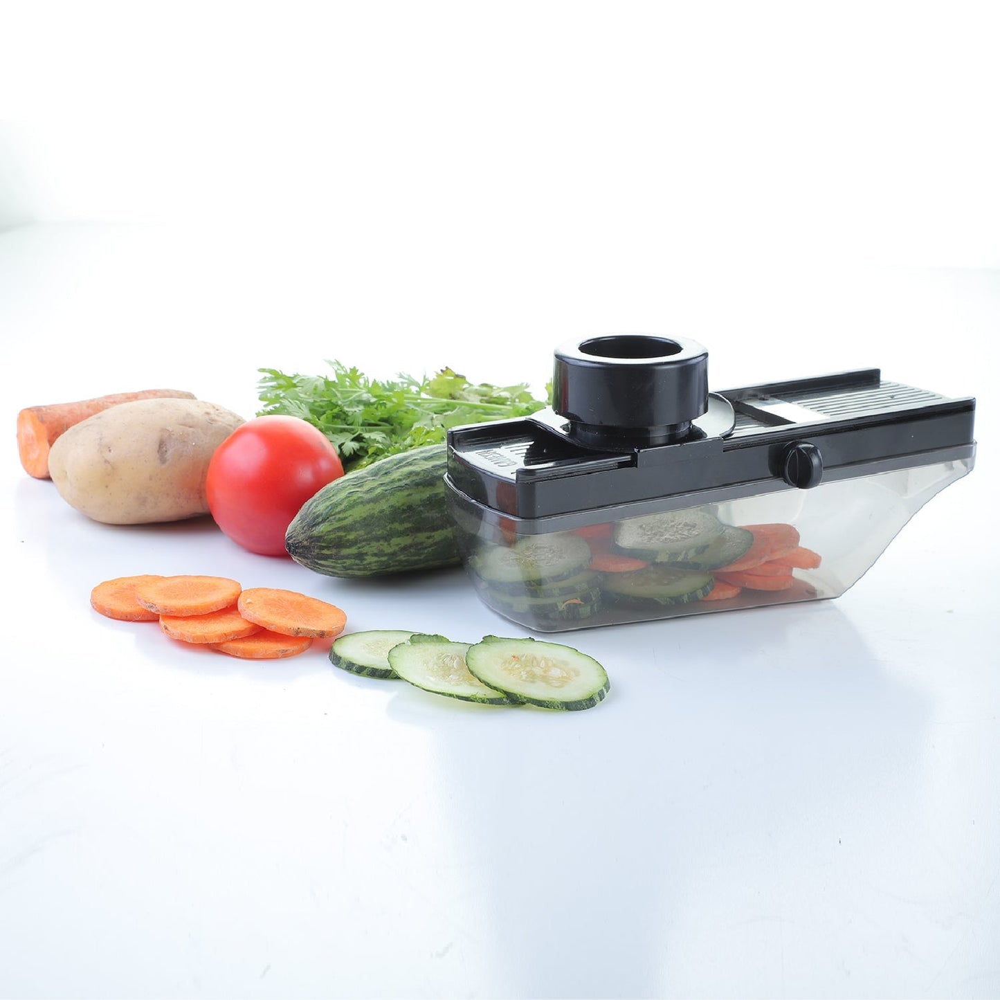 Ganesh Plastic Vegetable Slicer Cutter, Black - Springkart 