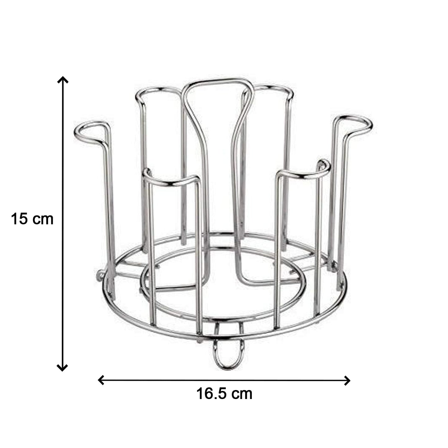 SS Round Glass Stand used for holding sensitive glasses and all present in all kinds of kitchens of official and household places etc. - Springkart 