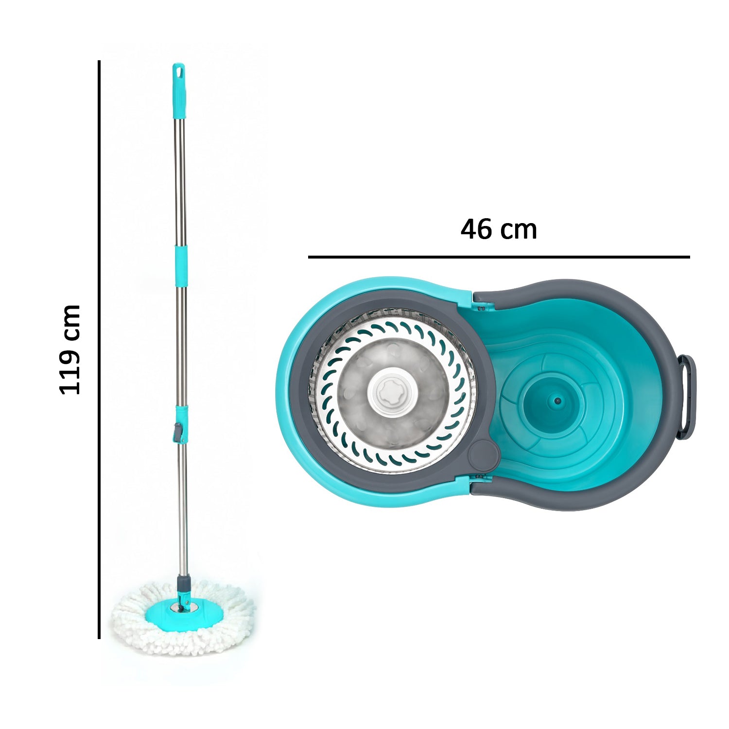 Quick Spin Mop With Steel Spin, Bucket Floor Cleaning, Easy Wheels & Big Bucket, Floor Cleaning Mop with Bucket - Springkart 