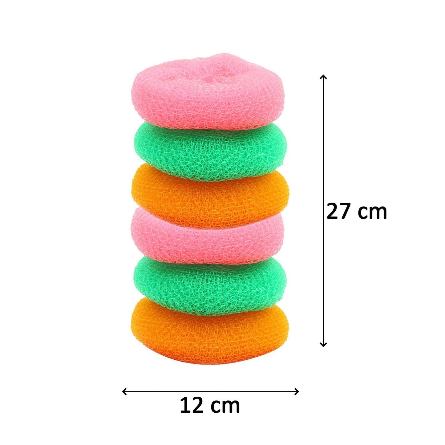 Plastic Scrubber Round Nylon Scrubbers (Pack of 6) - Springkart 