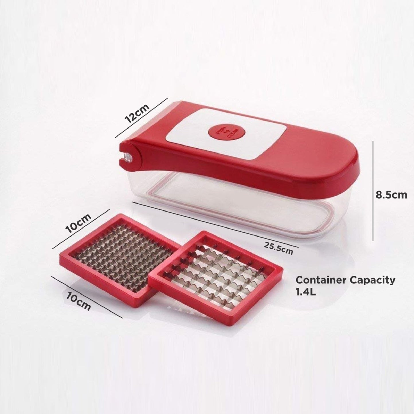 Ganesh Plastic Chopper Vegetable and Fruit Cutter, Red - Springkart 