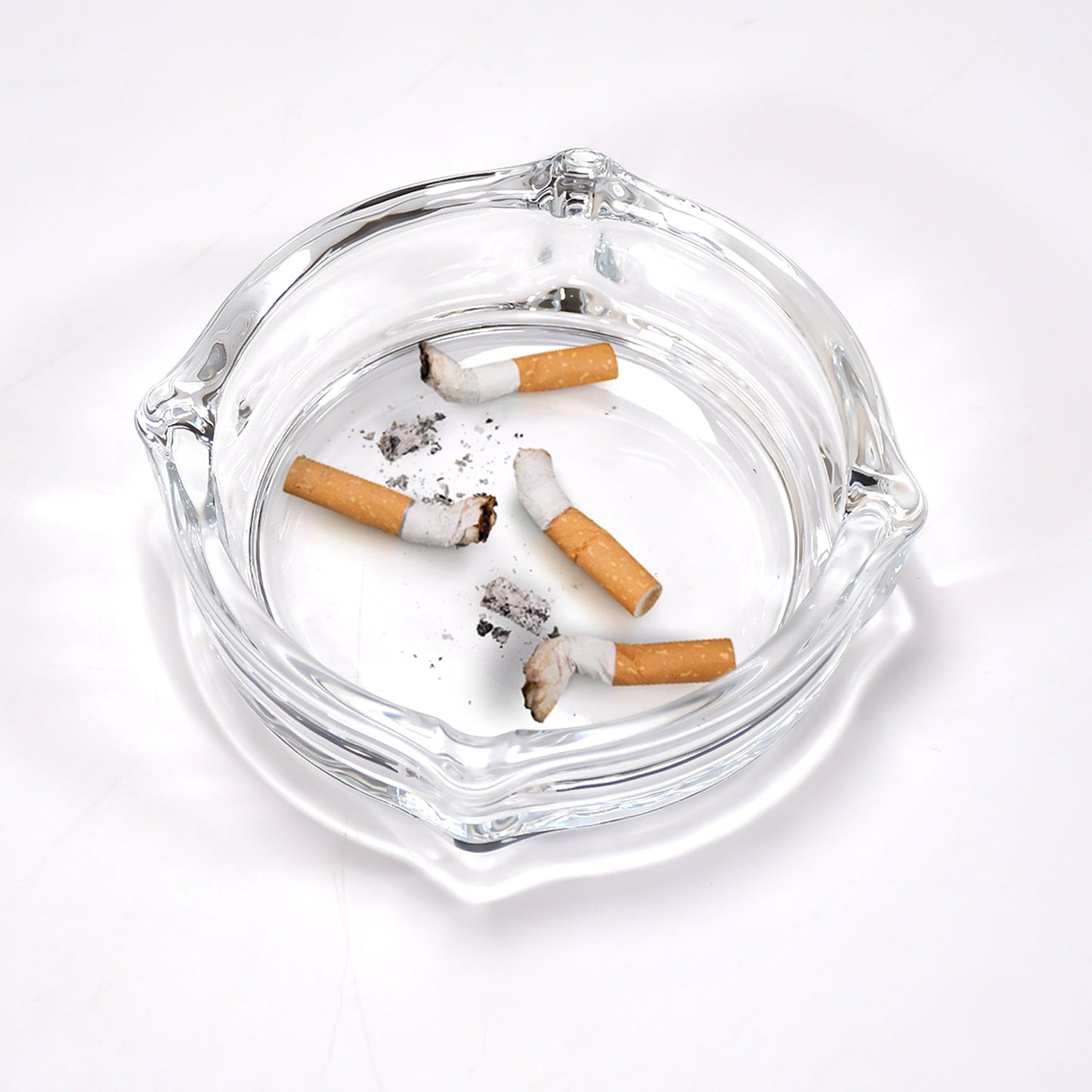 Glass Brunswick Crystal Quality Cigar Cigarette Ashtray Round Tabletop for Home Office Indoor Outdoor Home Decor - Springkart 