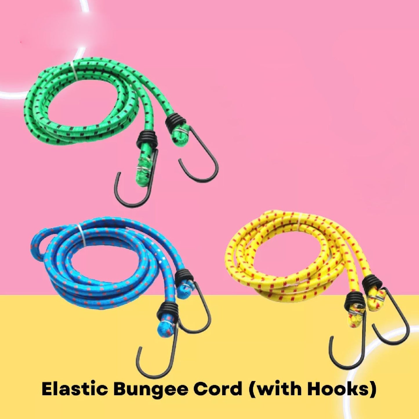 High Strength Elastic Bungee, Shock Cord Cables, Luggage Tying Rope with Hooks - Springkart 