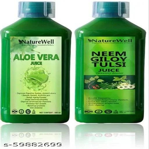 Aloevera/Neem Giloy Tulsi for Building Immunity and Digestion Booster Natural (Combo)