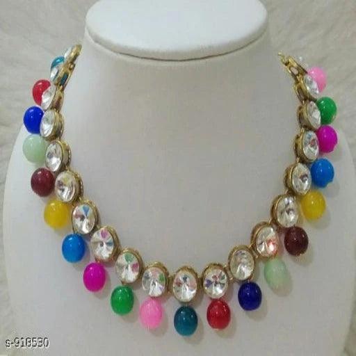 Trendy Alloy & Kundan Beads Necklace Set - Springkart 