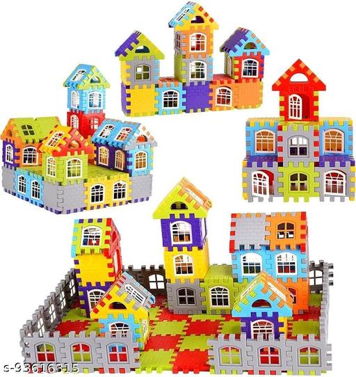 House Building Blocks with Windows, Block Game for Kids,Boys,Children (72+ PC)