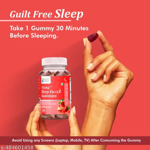 Sleep Gummies | Melatonin 5mg, Jatamansi, Chamomile, Valeriana, Zinc & Magnesium| Strawberry Flavour - 30 Gummies - Springkart 