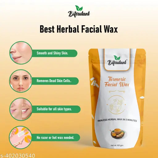 TURMERIC FACIAL WAX - 5 MIN PAINLESS HERBAL POWDER Wax