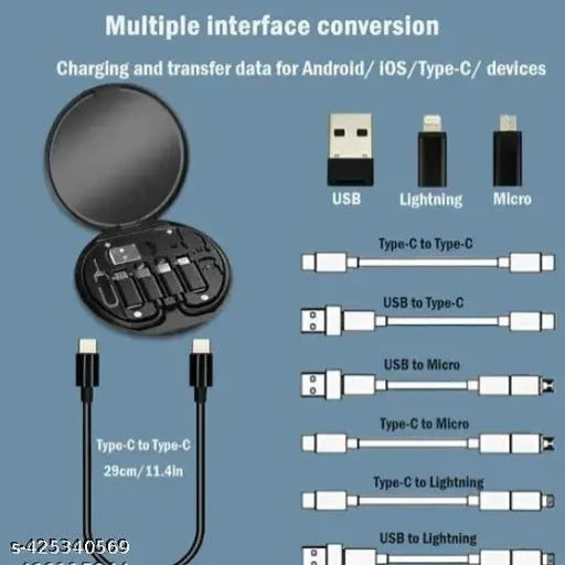 60W USB Adapter Cable Conversion Storage, Multi-Type Charging Convertor