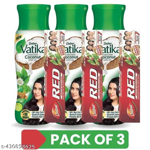 Vatika Enriched Coconut Hair Oil , 150 Ml (Pack Of 3)