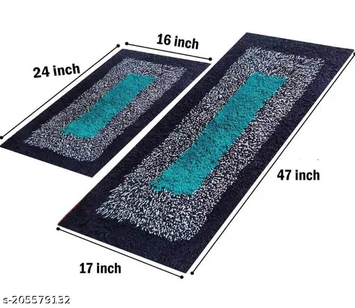 Stylish Kitchen Runner Doormat Multicolor (17x47 Inch, Set of 2 Pieces)kitchen Mat