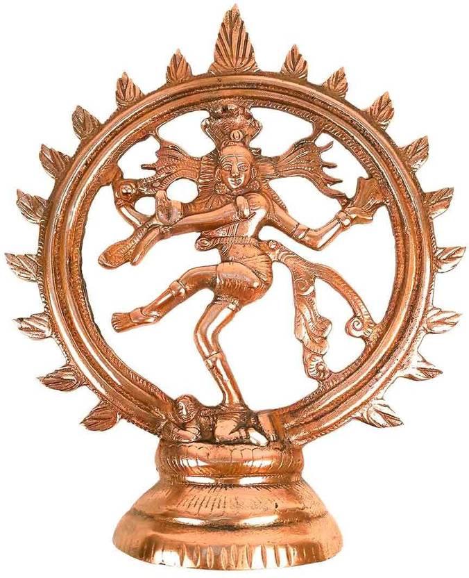 Apkamart Traditional Natraj Statue | Lord Shiva Statue for Home & Office Décor Decorative Showpiece  -  33 cm  (Metal, Copper)