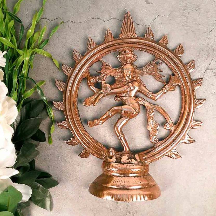 Apkamart Traditional Natraj Statue | Lord Shiva Statue for Home & Office Décor Decorative Showpiece  -  33 cm  (Metal, Copper)
