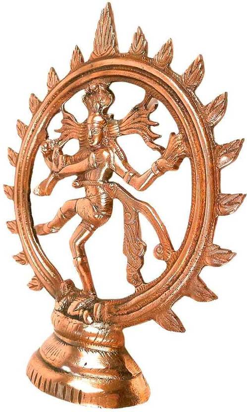 Apkamart Traditional Natraj Statue | Lord Shiva Statue for Home & Office Décor Decorative Showpiece  -  33 cm  (Metal, Copper)