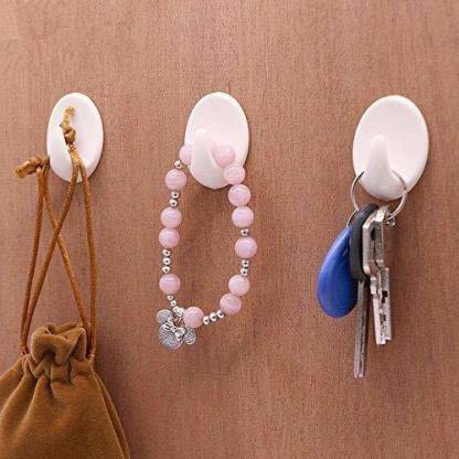 Self Adhesive Plastic Wall Hook Set for Home Kitchen and Other Places (Pack of 9) - Springkart 