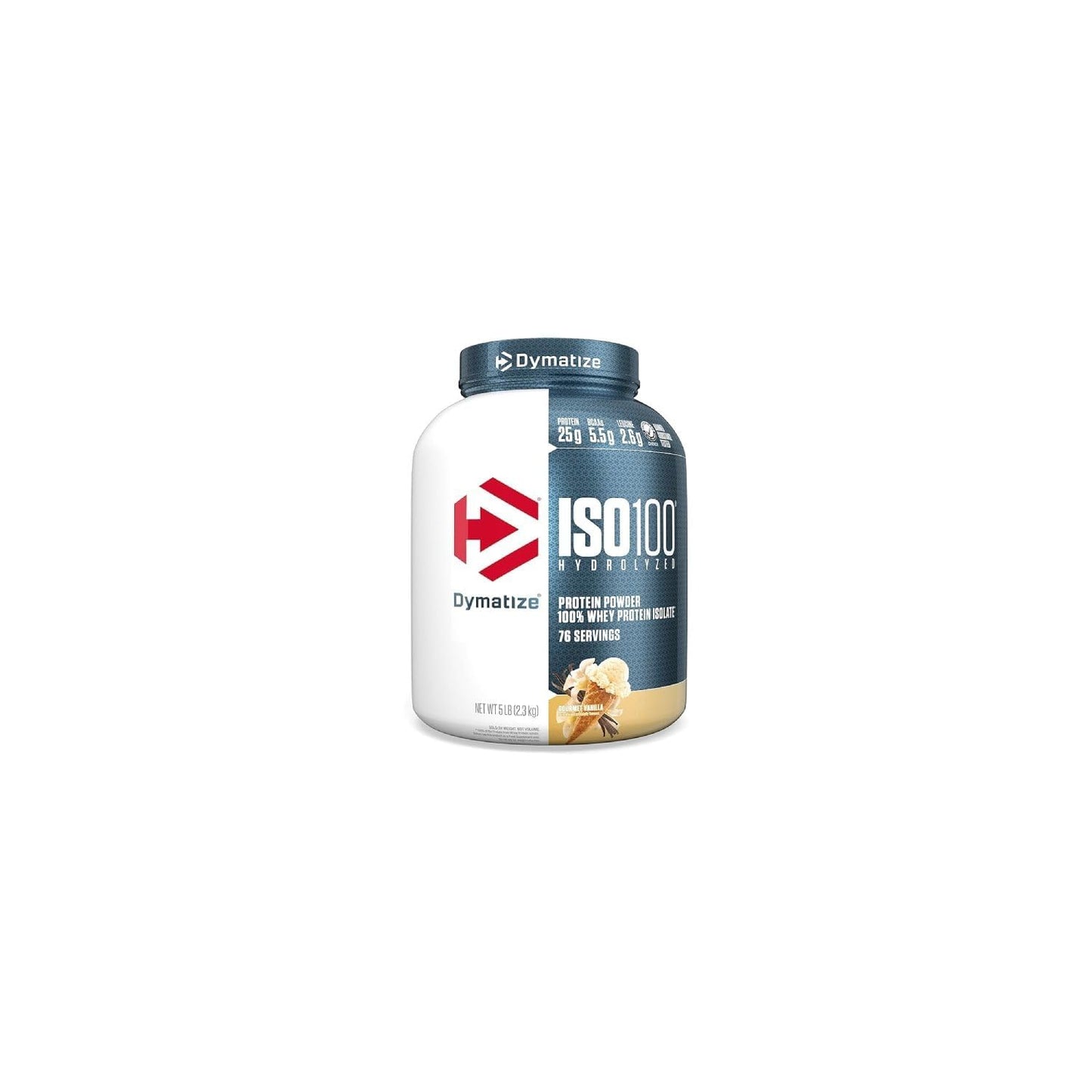 Dymatize Nutrition ISO100 Hydrolyzed Whey Protein Isolate | Fast-Digesting | Muscle Recovery Formula with Amino Acids | Low Sugar & Fat | Strawberry | 5 Lbs